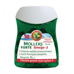 Moller's Forte Μουρουνέλαιο Μίγμα Ιχθυελαίου & Μουρουνέλαιου Πλούσιο σε Ω3 Λιπαρά Οξέα, 60 caps